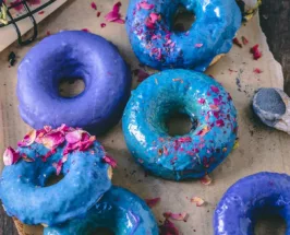 natural blue frosting on donuts