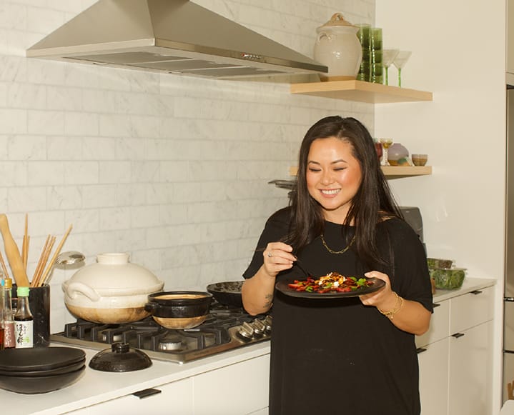 in the kitchen with Jing Gao