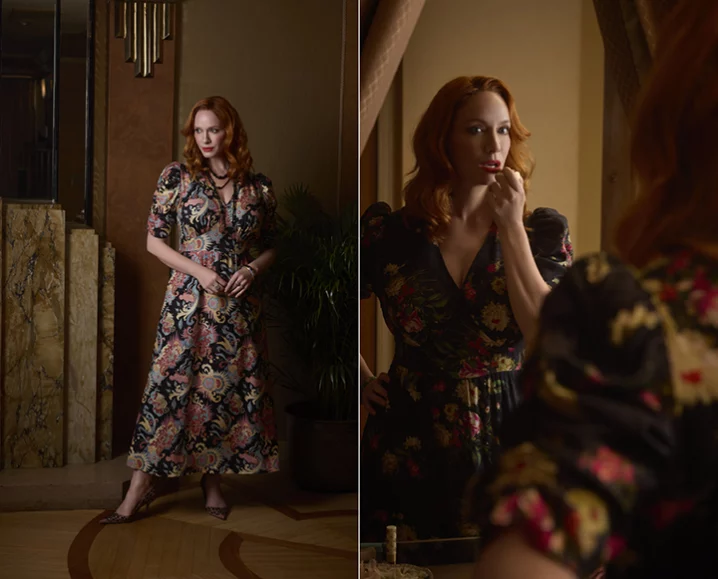 Christina Hendricks X Joanie collection features twelve heirloom dresses named after the heady scents of aromatic flowers used in perfume making, and the feelings their fragrances evoke.