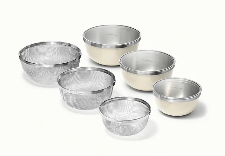 Caraway Mixing Bowl & Strainer Set