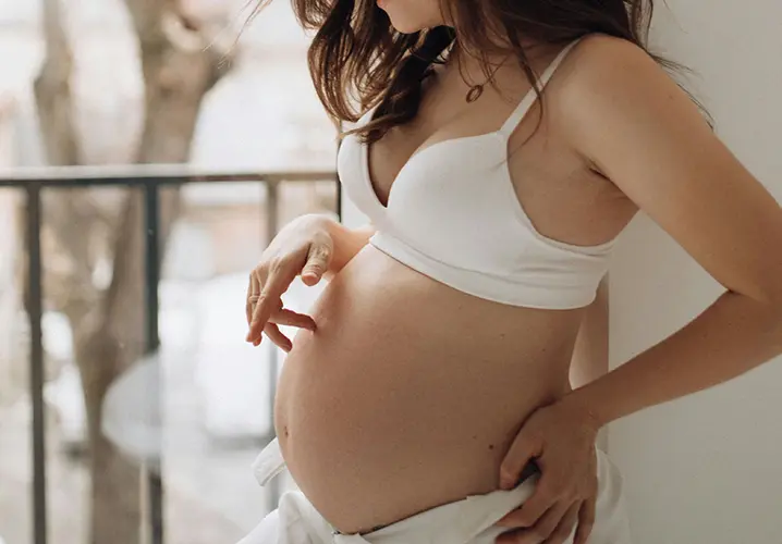 Pregnant woman during pregnancy