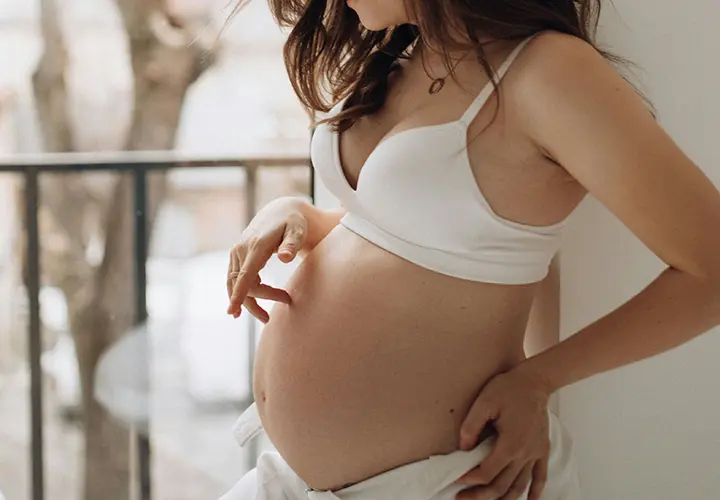 Pregnant woman during pregnancy