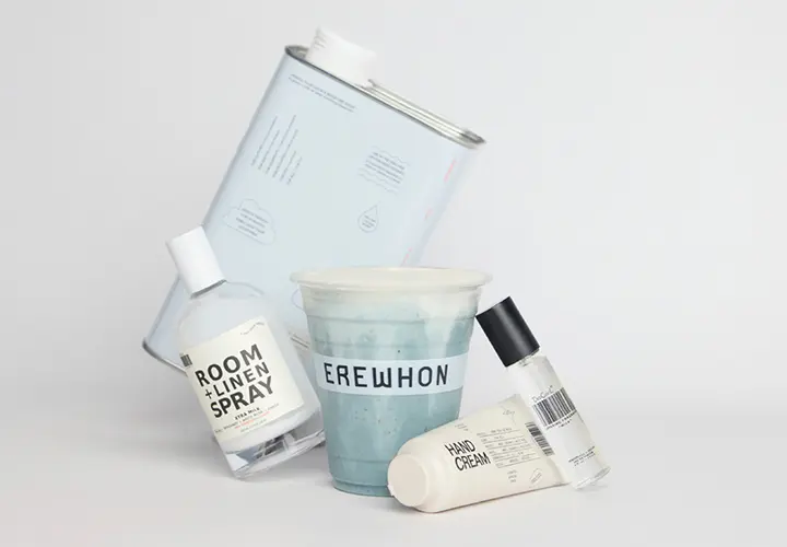 DedCool Xtra Milk fragrance products displayed alongside the Erewhon Xtra Milk smoothie