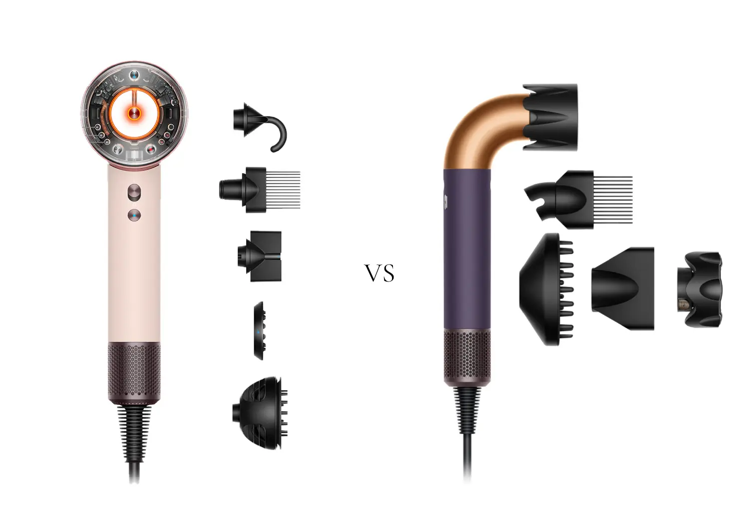 Dyson Supersonic r vs Dyson Supersonic Nural with styling attachments