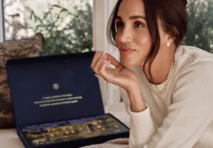 Meghan Markle with the As ever chocolate Advent calendar