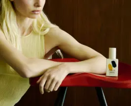 Zouck mineral sunscreen featured in an editorial skincare portrait